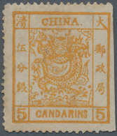 China: 1882, Large Dragon Wide Margin, Variety T6 'long Stroke Of Da", Unused No Gum, Reverse Small - Autres & Non Classés