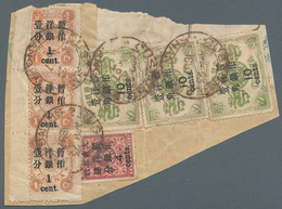 China: 1897, 4 C. On 3 C. Red Revenue And Empress Dowager 2nd Printing, 1 C. On 1 Cn. Red Orange, Ve - Autres & Non Classés