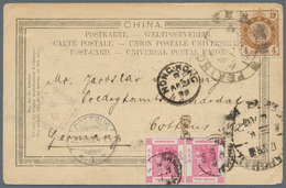 China: 1897, Tokyo Printing 4 C. Brown Tied Large Dollar "PEKING 10 APR 99" To Ppc "Peking Gate Yard - Andere & Zonder Classificatie