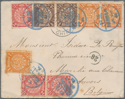 China: 1902, Coiling Dragons 1/2 C. (pair) 1 C. (3), 2 C. (3) Tied Five Strikes Blue "HANKOW 25 MAY - Andere & Zonder Classificatie