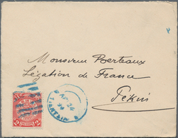 China: 1898, Coiling Dragon 2 C. Carmine Tied Blue Pa-kua With Apted Blue "APL 24 99 (TIEN)TSIN" Alo - Autres & Non Classés