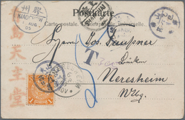 China: 1902, Coiling Dragon 1 C. Tied Lunar Dater "Shantung Tungchan -.6.24" To Ppc To Germany, Tran - Autres & Non Classés