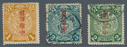 China: 1912, Commercial Press Ovpt, Ovpt. Inverted: 1 C. Unused Mounted Mint Resp. 3 C. Used (Chan 1 - Autres & Non Classés