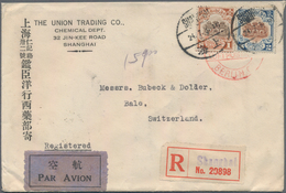 China: 1923, Hall Of Classics $1, $2 Tied 2SHANGHAI 24.7.31" To Registered Air Mail Cover Via Siberi - Sonstige & Ohne Zuordnung