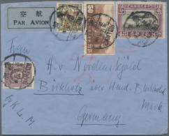 China: 1936/41, Air Mail Covers With Air Mail Stamps (4) To Foreign: 1936 KLM To Germany, 1938 To US - Andere & Zonder Classificatie