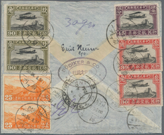 China: 1929, Biplane Airmail Revised Design 90 C. (pair), 45 C., 30 C. (2) With Great Wall Airmails - Autres & Non Classés
