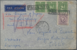 China: 1932, Envelope Addressed To Oslo, Norway, Bearing Michel 255 And 261, Tied With Two "PAQUEBOT - Sonstige & Ohne Zuordnung