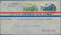 China: 1932/39, Three Airmail Covers To Switzerland: 55 C. Rate 1932 From Chungking, 1.15 Rate 1933 - Other & Unclassified