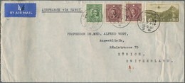 China: 1932/33, Great Wall Airmail 90 C. With Martyr 30 C. (2) And SYS 5 C. Tied "KUNMING (Yunnanfu) - Other & Unclassified