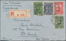 China: 1936, New Life Movement Set Tied "SHANGHAI 11.2.36" To Registered Cover To St.Louis/France W. - Andere & Zonder Classificatie