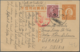 China: 1940/41, Covers (2) And Uprated Card (1) All Used Shanghai To Germany And German Censormark/c - Autres & Non Classés