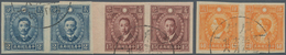 China: 1941, Martyrs Hong Kong Printing, Unwatermarked, Horizontal Imperforated Pairs, Used "CANTON" - Autres & Non Classés