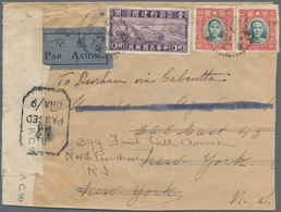 China: 1941, Reconstruction $1 Violet With SYS $5 (2) Tied "CHUNGKING 25.7.42" To Air Mail Cover To - Autres & Non Classés