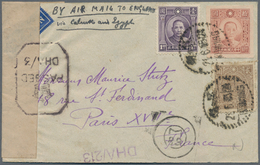 China: 1945, Censored Airmail Cover From Nanking To Paris 'By Air Mail To England Via Calcutta And E - Sonstige & Ohne Zuordnung