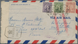 China: 1945 Censored Airmail Envelope From Kunming To Paris, France 'to England Via Calcutta/Egypt' - Autres & Non Classés