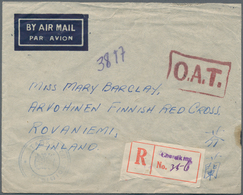 China: 1945, Registered Airmail Cover Addressed To Finland, Bearing The Victory Commemorative Issue - Otros & Sin Clasificación