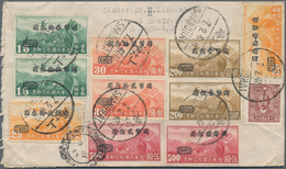 China: 1946, Surcharged Great Wall Airmail Stamps On Covers (4) Inc. Airmail To Finland Or Czechoslo - Autres & Non Classés