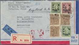 China: 1946 Airmail Envelope Used Registered+AR From A Missionary In Tsingtao To Switzerland Via Sha - Autres & Non Classés