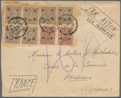 China: 1948, Gold Yuan, $1/40 C. (pair) And $5/$2 (6) Tied "SHANGHAI 20.12.48" To Air Mail Cover To - Autres & Non Classés