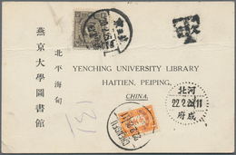 China - Portomarken: 1933/40, Covers (3) Resp. Card (1) Charged Postage Due With Orange Dues Affixed - Postage Due