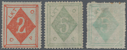 China - Lokalausgaben / Local Post: Weihaiwei, 2 C. Pale Red Resp. 5 C. Green (two Copies, Green Res - Other & Unclassified