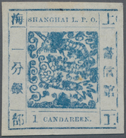 China - Shanghai: 1865, Large Dragon Non-seriffed, 1 Ca. Indigo On Thin Wove Paper, Liv. 35 Pr. 52, - Other & Unclassified