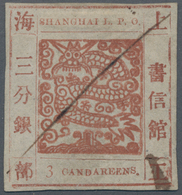 China - Shanghai: 1866, Large Dragon "Candareens" In The Plural, Non-seriff Digits, 3 Ca. Brownish R - Other & Unclassified