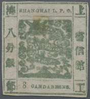 China - Shanghai: 1865, "Candareens." In The Plural, 8 Cands. Olive-green On Thin Wove Paper, Liv.32 - Other & Unclassified
