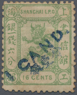 China - Shanghai: 1873/77, 1 Ca. Blue On 16 C. Green, Unused Mounted Mint, A Rarity (Chan LS60, $500 - Otros & Sin Clasificación