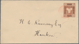 China - Shanghai: 1893, Envelope 1 C. Brown Canc. Vermillion Circular Grid To Hankow, On Reverse Ver - Other & Unclassified