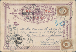 China - Shanghai: 1901, Jubilee Stationery Card 2c. Violet Used As Form In USA, Sent From "BROOKLYN - Other & Unclassified