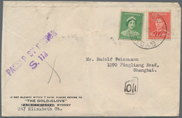 China - Incoming Mail: 1941, Australia, 3d Frank Tied "Sydney 1-6 41" To Cover To Shanghai, Australi - Andere & Zonder Classificatie