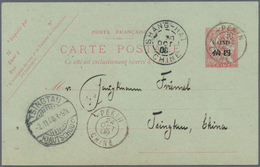 China - Fremde Postanstalten / Foreign Offices: France, 1908, UPU Card 4 C./10 Cts. Canc. "PEKING 24 - Andere & Zonder Classificatie