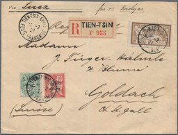 China - Fremde Postanstalten / Foreign Offices: French Offices, 1921, 4 C./10 Cts., 2 C./2 Cts. And - Andere & Zonder Classificatie