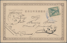 China - Besonderheiten: 1904, Ppc "CHINESE WOMAN" Bearing French P.O. 5c. Green And Italy 5c. Green - Andere & Zonder Classificatie