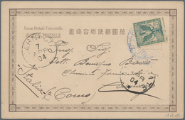 China - Besonderheiten: 1904, Ppc "CHINESE WOMAN" Bearing French P.O. 5c. Green And Italy 5c. Green - Altri & Non Classificati