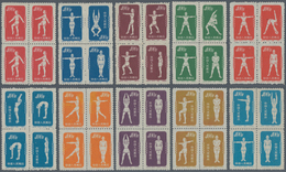 China - Volksrepublik: 1952, Gymnatics By Radio, 10 Blocks Of 4, First (original) Issue On Thin Pape - Other & Unclassified