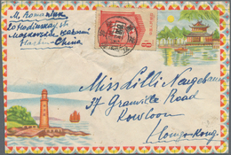 China - Volksrepublik: 1953/60, Illustrated Covers Used To Hong Kong (18, Mostly Surface) Or To Russ - Other & Unclassified