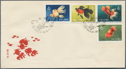 China - Volksrepublik: 1960, Chinese Goldfish (S38), Full Set Of 12 Used On 3 Official FDCs, Tied By - Autres & Non Classés