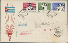 China - Volksrepublik: 1962, Support For Cuba, Set Of 3 Used On Official FDC Addressed To Hengelo, H - Sonstige & Ohne Zuordnung
