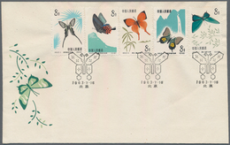 China - Volksrepublik: 1963, Butterflies, 4 FDCs Bearing Full Set Of 20, Tied By First Day Commemora - Sonstige & Ohne Zuordnung