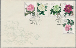 China - Volksrepublik: 1964, Chinese Peonies (S61), 3 Official FDCs Bearing The Full Set, Tied By Fi - Sonstige & Ohne Zuordnung