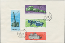 China - Volksrepublik: 1974, Machines (N78-81), Complete Set Of 4, MNH, And FDC Bearing The Set, Tie - Sonstige & Ohne Zuordnung