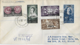 SWA - 1952 - SERIE COMPLETE YVERT N° 227/231 Sur ENVELOPPE RECOMMANDEE De WINDHOEK => NEW-YORK (USA) - - Zuidwest-Afrika (1923-1990)