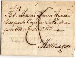 Marque VICTORIA.  - VITORIA - De Mondragon Sur Lettre De Lequyetio  (Leketio) Pour Mondragon Aout 1798 - ...-1850 Préphilatélie