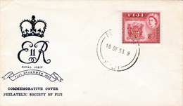 FIJI 1953 - 8 D Auf Brief Mit Stempel Fiji - Altri - Oceania