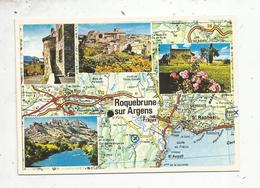 Cp, 83, ROQUEBRUNE SUR ARGENS ,  Carte Géographique ,multi Vues ,voyagée 1986, Ed. Combier - Roquebrune-sur-Argens