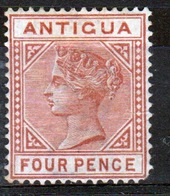 Antigua Single Queen Victoria 4d Stamp From The 1884 Definitive Set. - 1858-1960 Colonia Británica