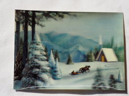 3d 3 D Lenticular Stereo Postcard Winter View   A 190 - Stereoskopie