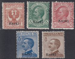 ITALIA - KARKI - 1912 - Lotto Di 5 Valori Nuovi MH/MNH: Unificato 1/3, 5 E 6. - Egée (Carchi)